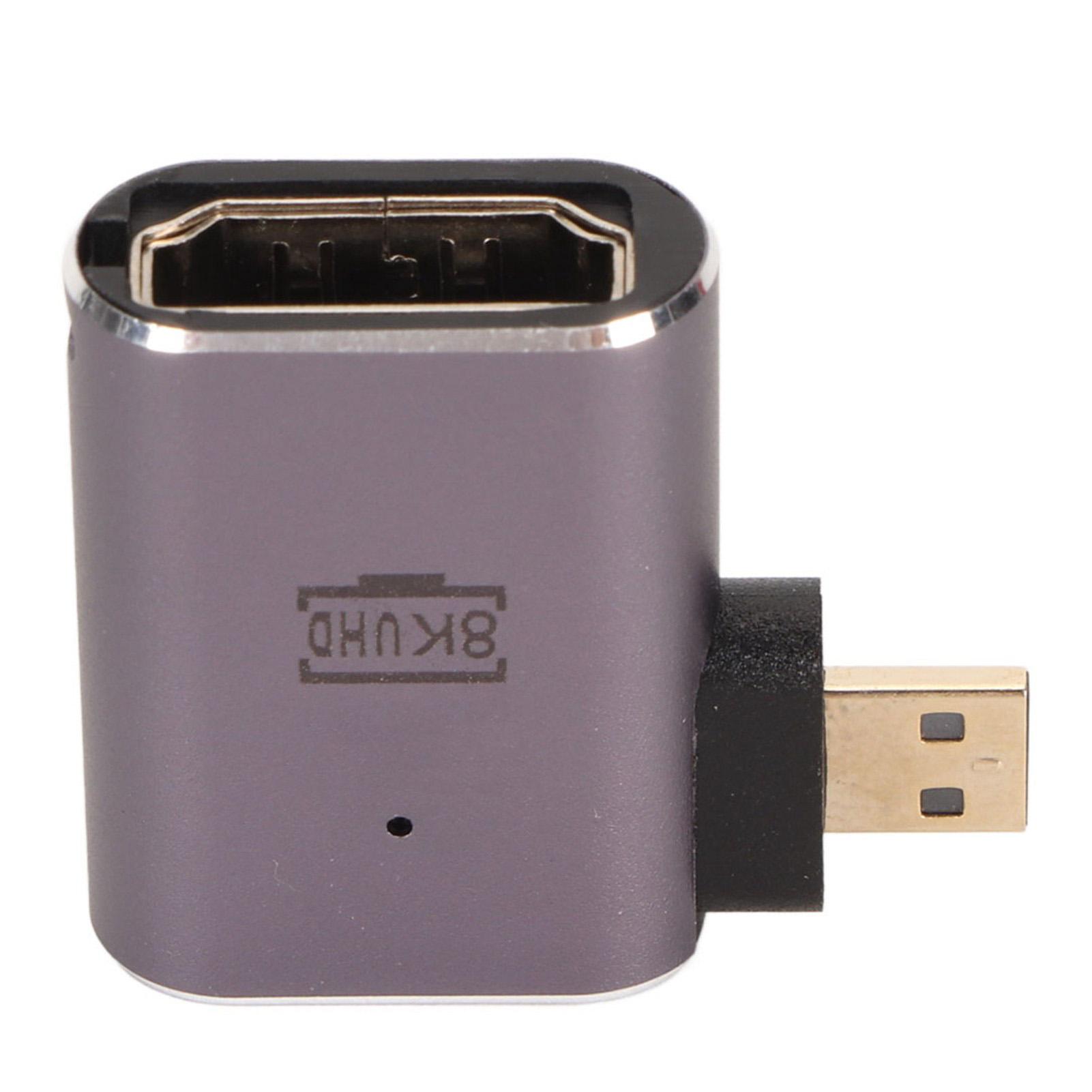 

D Shaped Converter 8K Right Angled Mini Male to High Definition Multimedia Interface Femal Adapter