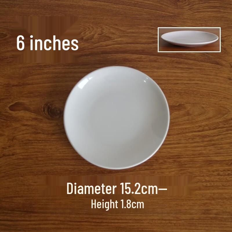Langxi White Melamine Commercial Buffet Plates 6-inch