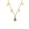 Emerald Zircon Reindeer Tassel Necklace & Gloves Set – Romantic Christmas Gift for Women