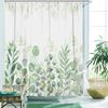 Amm Green Eucalyptus Shower Curtain Watercolor Plant Leaves Shower Curtains For Bathroom Waterproof Fabric Botanical Leaf Bath C