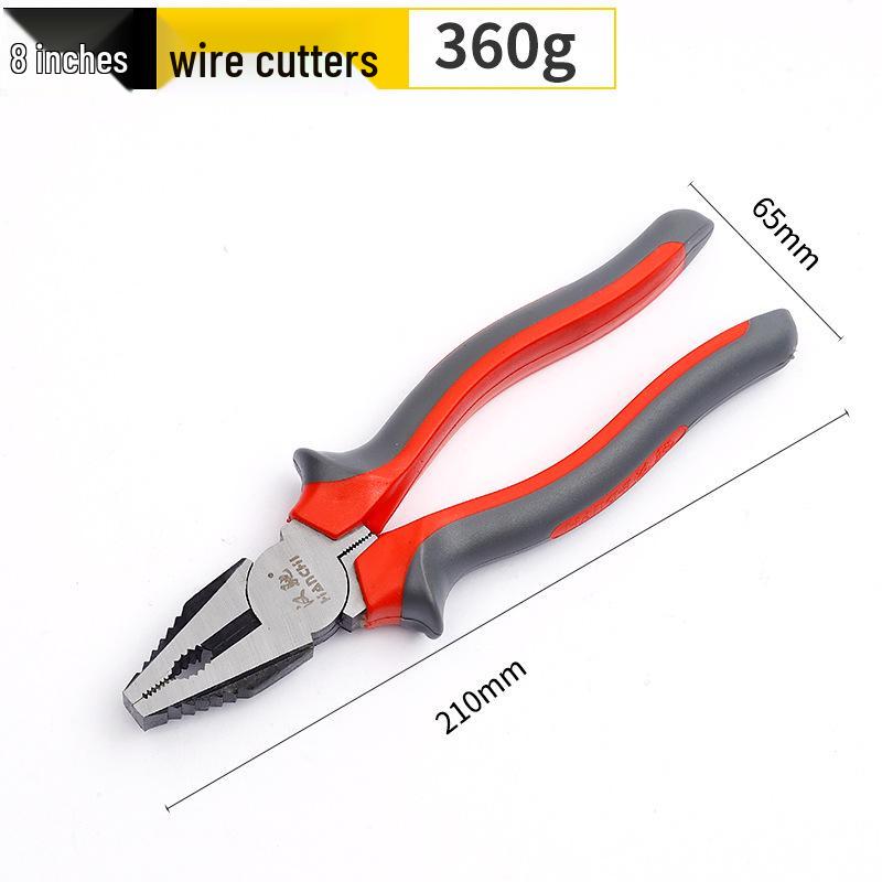 Toad Pattern Industrial-Grade Steel Pliers: 8" Wire, Diagonal Cutting, 6" Needle-Nose