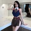 Sexy women's lingerie uniform seduction college style miniskirt student clothing two-piece suit