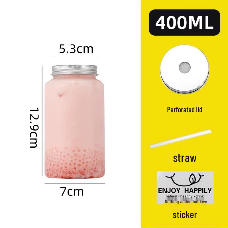 Miaojiayi Disposable Milk Tea Cups with Lids and Straws