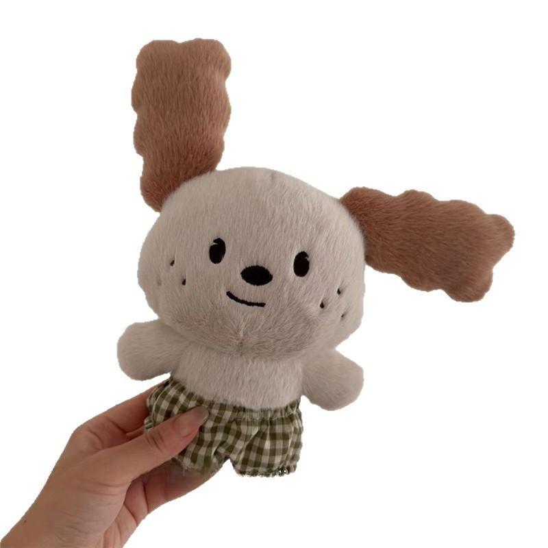 Plush Rabbit Doll With Checkered Shorts Decoration For Kids And Bedroom Decor