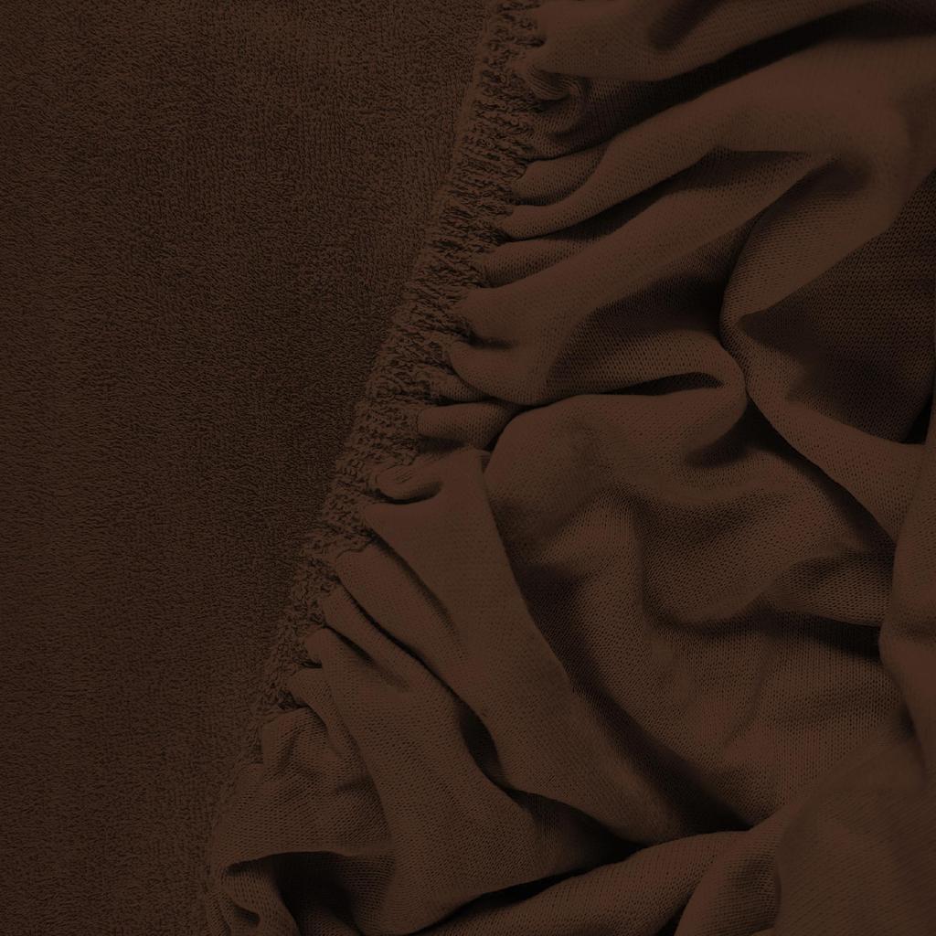 Fitted Sheet 160 x 200 Terry Elastic Durable Brown Polish Color