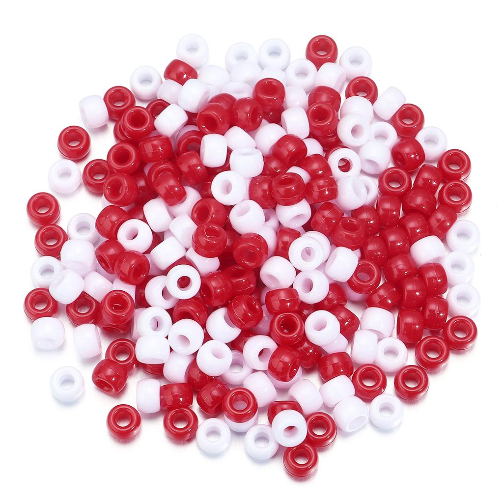 200pcs/lot 9mm Mix Color Acrylic Beads 4mm Big Hole Round Loose Beads For Jewelry Making DIY Necklace Bracelet Craft Accessories