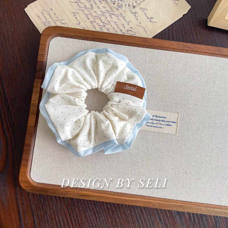 Soft Knitted Collection Autumn Winter Sweet Scrunchie Polka Dot Floral