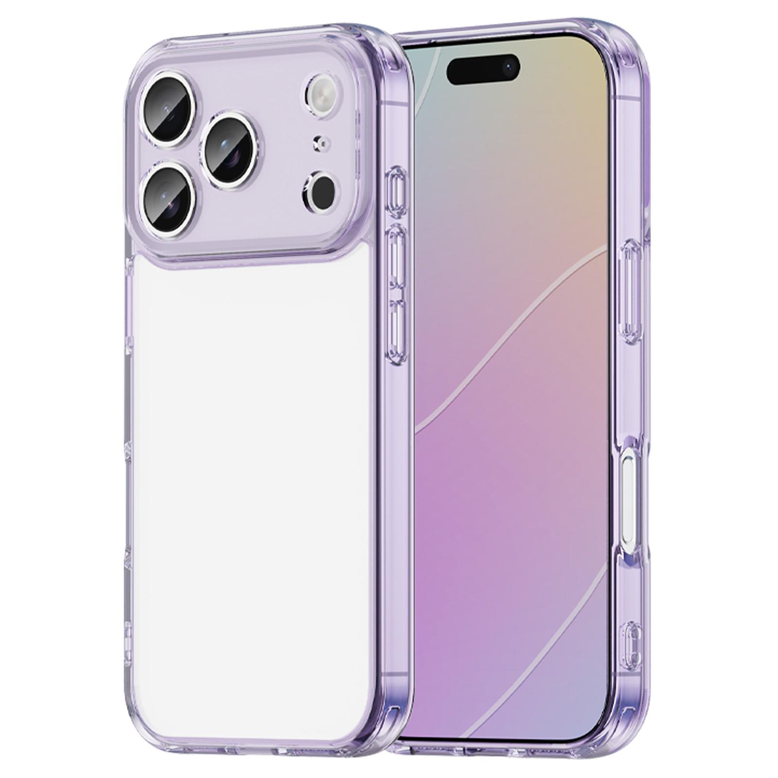 

For iPhone 17 Pro Case TPU+Acrylic Phone Back Cover Anti Yellowing Purple