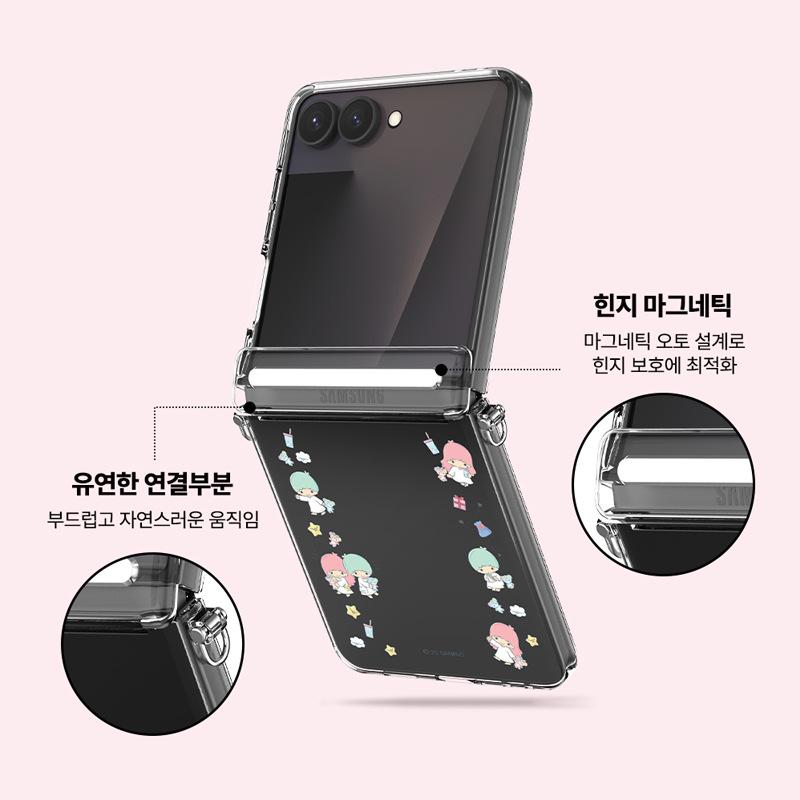 Korean Hello Kitty & Friends Transparent Case for Samsung Z Flip 7