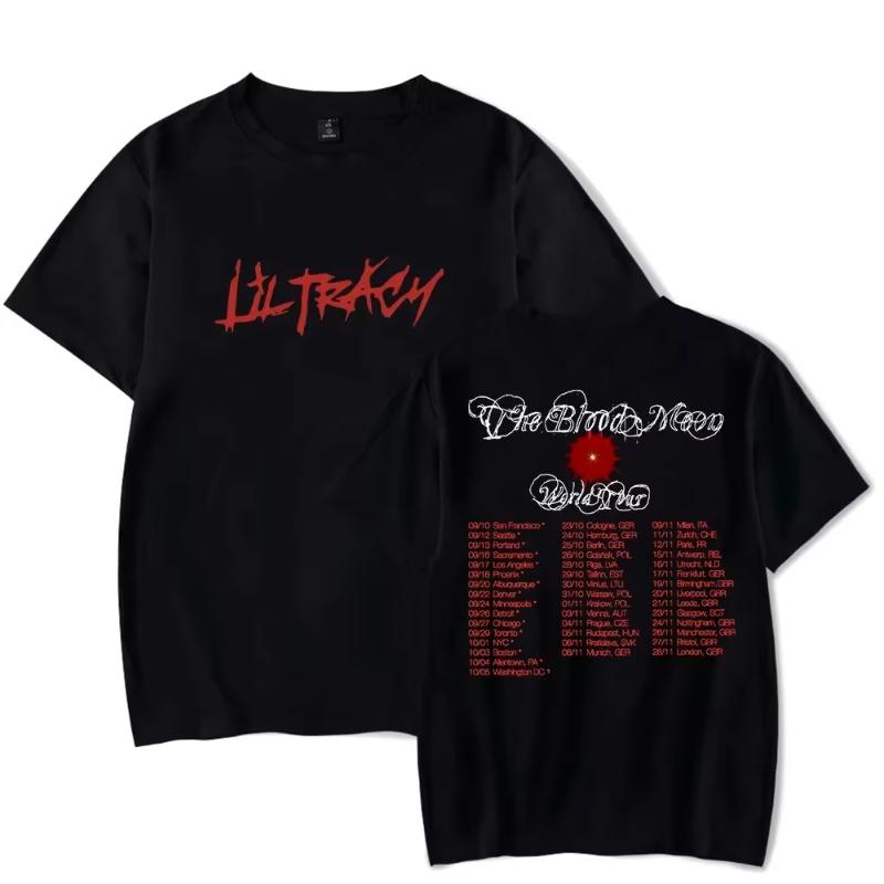 Lil Tracy The Blood Moon Tour Мерч Футболки Женские Мужские Косплей Уличная одежда Топы Футболка с коротким рукавом XL