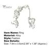 Finger Chain Ring Flower Pattern Jewelry Adjustable Women's Fashion Women Link for Wedding