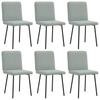 Dining Chairs 6 Pcs Light Grey Velvet