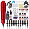 Best-Selling Beginner Tattoo Kit: Motorized Pen with Liner & Shader Equipment, Includes 20 Pigment Colors