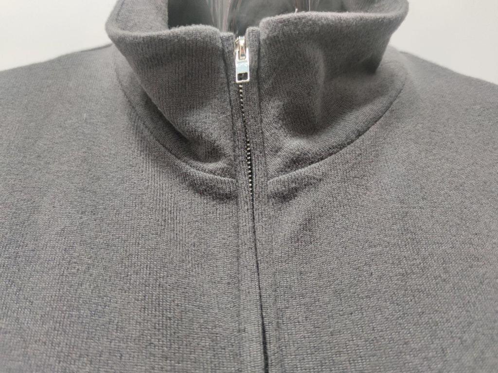 2025 Men's Casual Long Sleeve V-neck Fleece Zipper Polo Shirt
