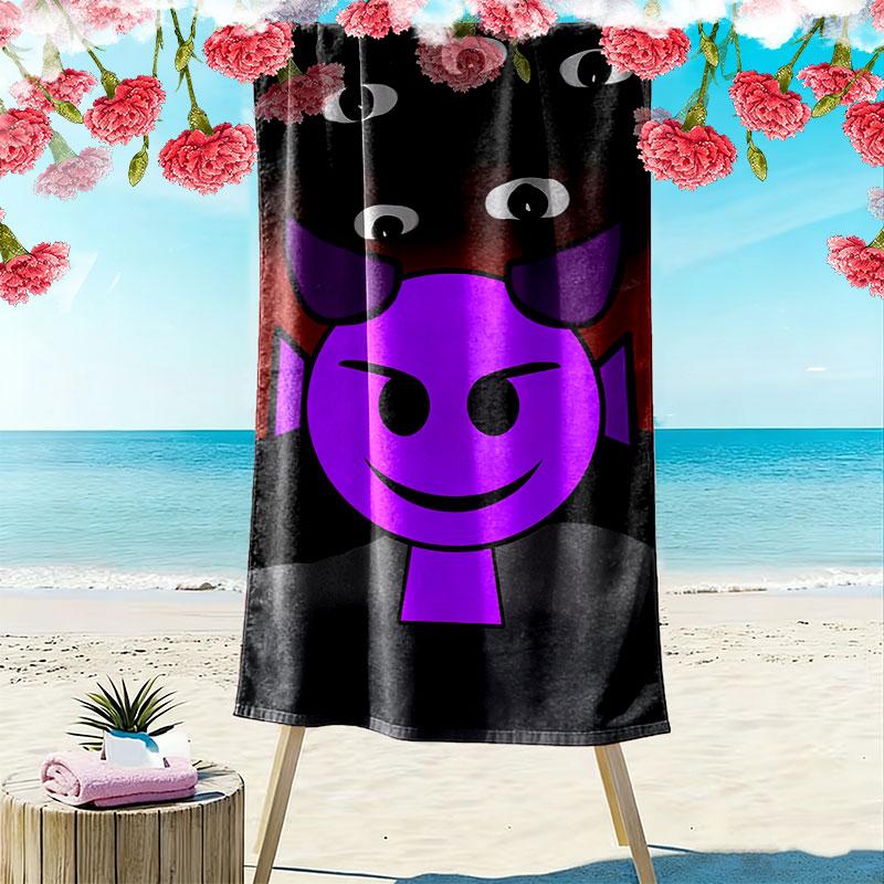 Cartoon Print Beach Towel, Large Soft Quick Dry Towel for Beach Camping Swimming
