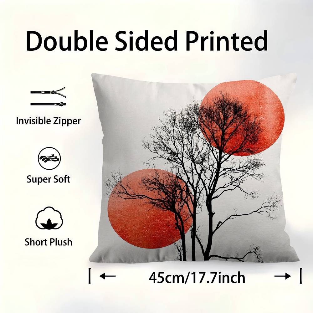 Modern Boho Style Tree Birds Sun Landscape Cushion Cover 30x50 Polyester Sofa Cushions Throw Pillows Home Decoration Pillowcover