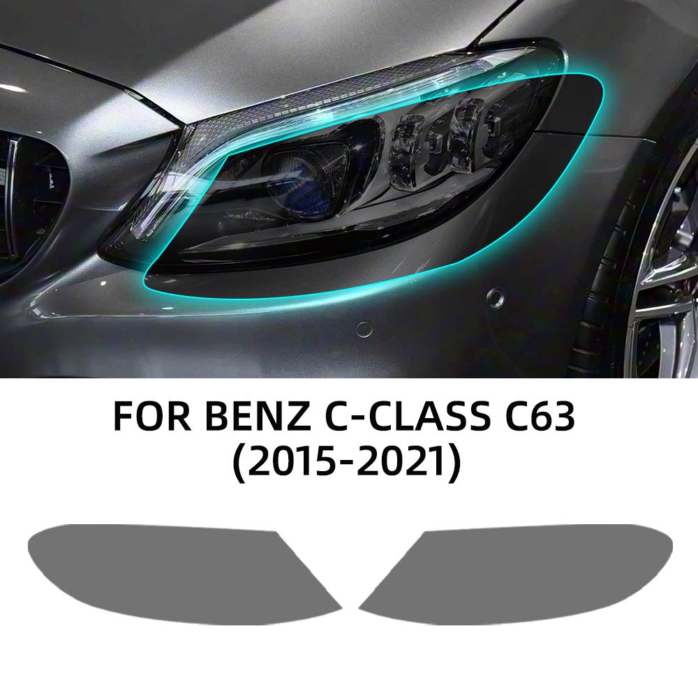 

For Mercedes Benz C Class C63 2015- TPU Protection Film Car Headlight Clear Smoked Anti-Scratch Transparent Sticker Exterior smoked headlight