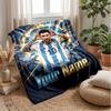 Coperta in Flanella con Testo Nome Personalizzato Lionel Messi Logo Calcio Plaid in Pile Personalizzato Regalo Speciale per Divano Camera da Letto Casa
