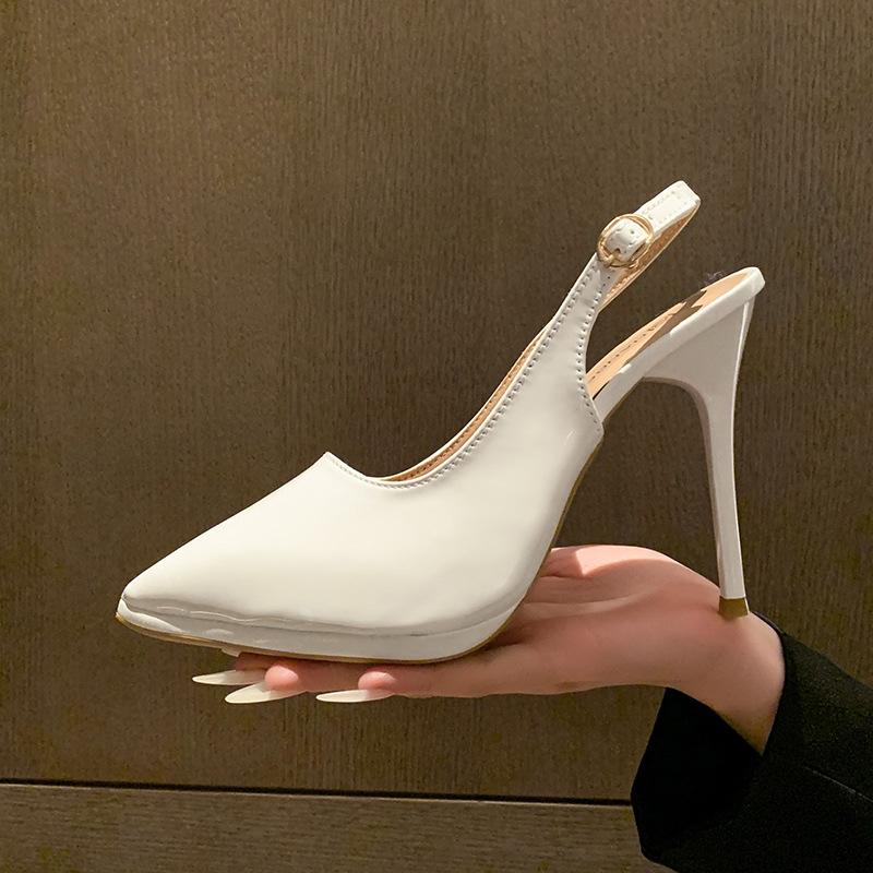 Nude Pure Desire Style High Heels Women's Thin Heels Spring and Summer New Sexy Temperament Pointed Large Size Single Shoes Women