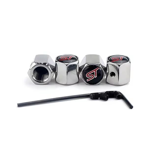 ZKBGQ1 4Pcs/set High Quality Car Valve Caps Stem Case Covers For ST Line Accessories Wheel Valve Dust Caps Tyre Rim Stem Cover For Ford