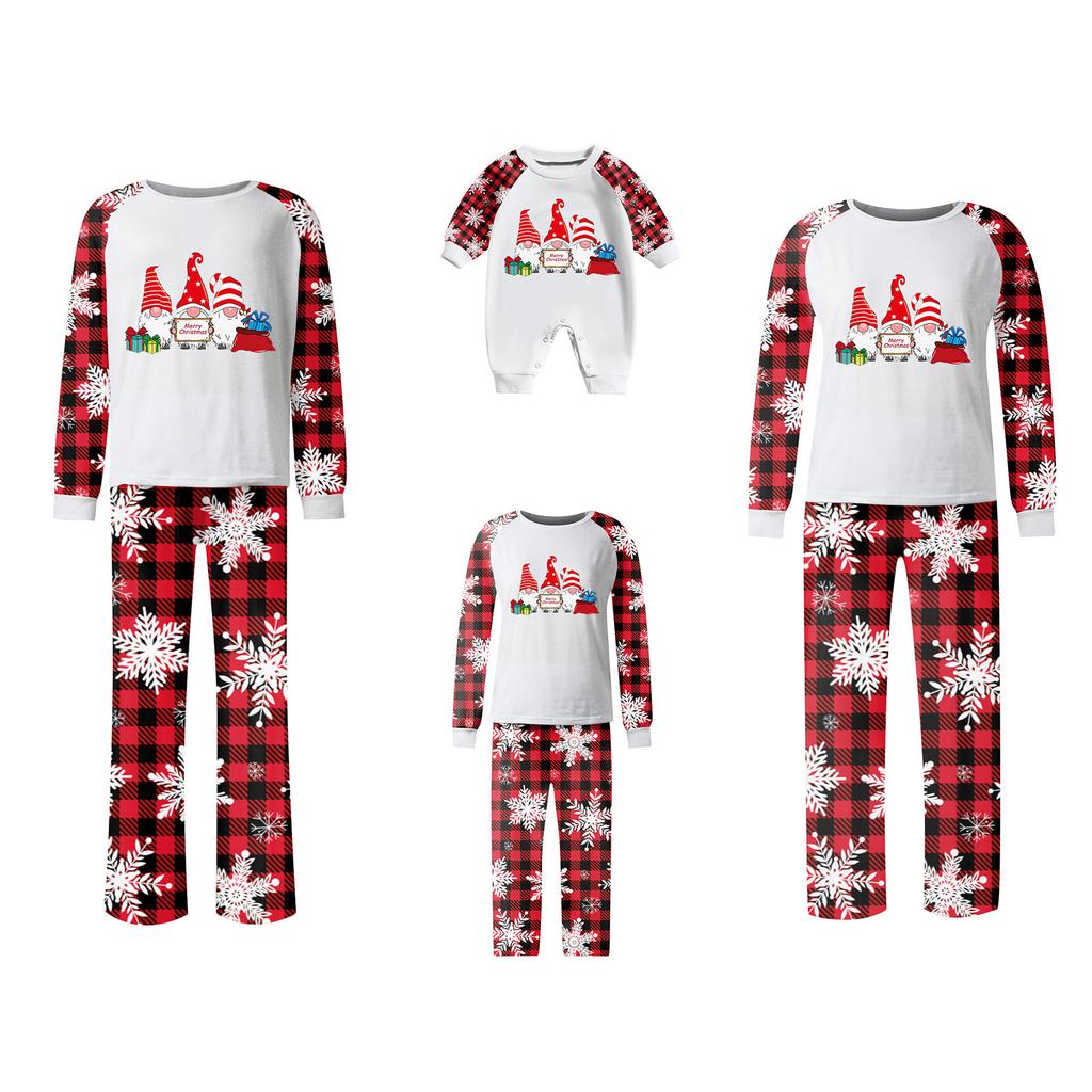 Christmas Prints Family Matching Long Sleeve Tops+Pants Set Family Matching Sets