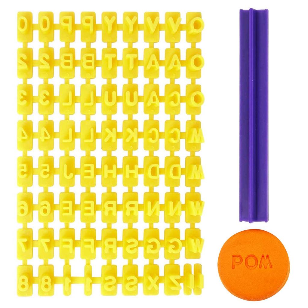 Polymer Clay Letter Stamps for Decorating Pottery, Play-Doh, or Cookies