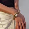 Goth Vintage Imitation Pearl Pendant Bracelet Women Hip Hop Heavy Metal Chunky Lock Chain Bangles Couple Friends Hand Jewelry