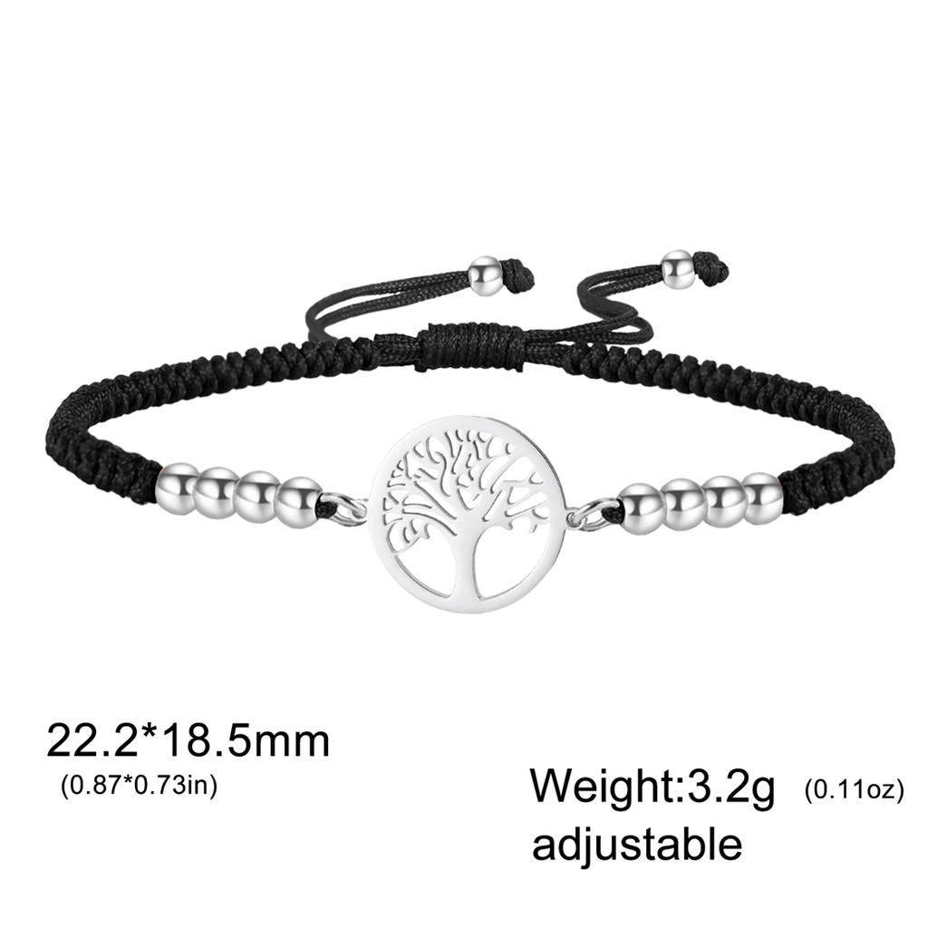 Classic Tree of Life Bracelet for Women Men Fashion Red/Black/Purple Color Rope Chain Bracelets Stainless Steel Jewelry