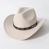 New Western-style Ethnic Woolen Roll-brimmed Fedora Hat for Autumn and Winter, Fashionable and Versatile for Both Men and Women