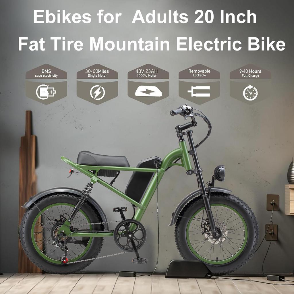 KETELES K880 20"off-road Electric Bike,high-capacity 23Ah Lithium Battery,dual-crown Suspension Fork,7-speed,maximum Pedal-assist Range of Up To 85km.
