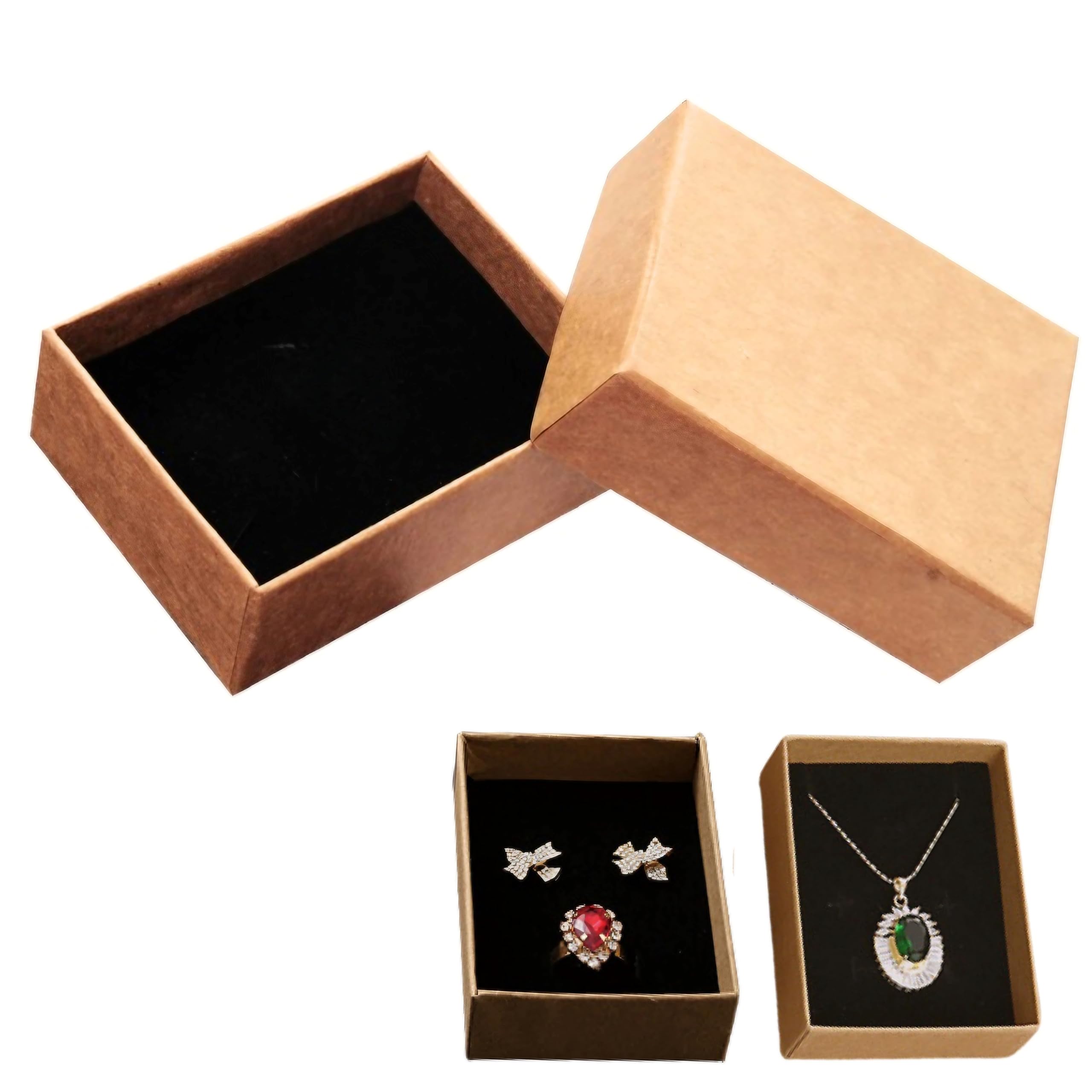 

East Leaf Gift Boxes, Wrapping Paper Boxes for Rings, Earrings, and Accessories, Plain (7x9x3cm, 20 pieces)