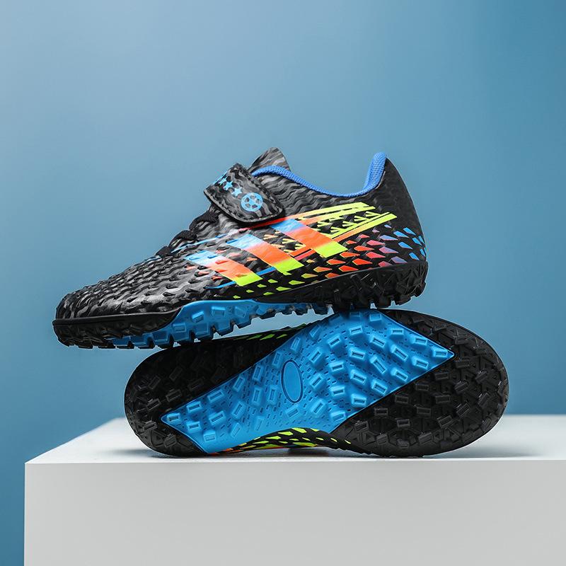 

Детские футбольные бутсы кроссовки на липучке кожаная стопа сломанные ногти tf длинные ногти AG мальчики и девочки ученики начальной школы тренировочная обувь 34