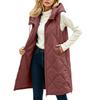 Women's Casual Hooded Padded Vest Coat Sleeveless Outerwear for Fall and Winter Wear