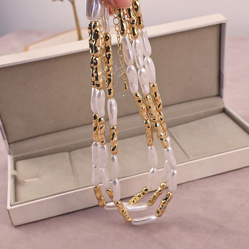 Meier Jinlian spacer beads diy bracelet baroque special-shaped pearl necklace earrings jewelry