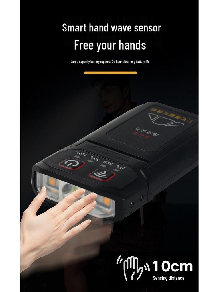 Yellow Light Induction Headlamp: Long Battery Life, Lithium Battery, Clip-On, Red Light Option for Night Fishing
