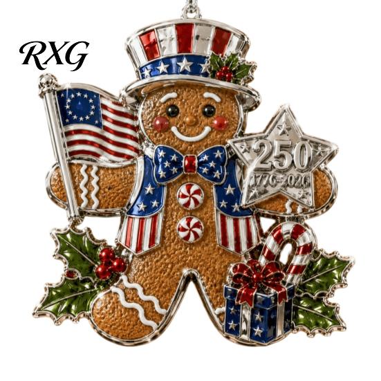 Durable Transparent Acrylic Hangings 250th Anniversary Christmas Ornament, Patriotic Hanging Decor Commemorative Keepsakes for Home with Eagle