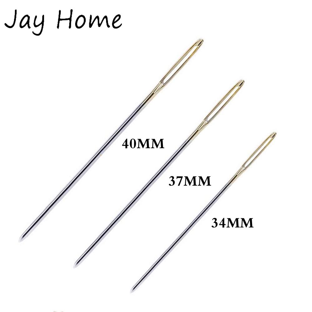 30Pcs Big Eyes Sewing Needles Stainless Steel Hand Stitching Needles Embroidery Needles with Clear Storage Tube DIY Sewing Tools