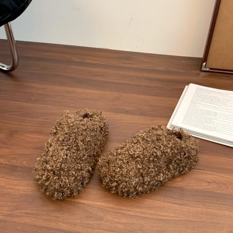 Fashion Platform Thick-soled Closed-toe Half-slippers for Women 2025 Autumn and Winter New Warm Height-increasing Cotton Slippers