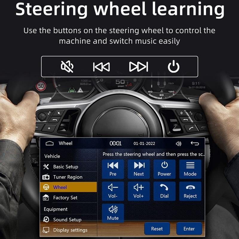 Car Radio 7Inch HD Touch Screen Autoradio Carplay Android Auto Bluetooth Stereo Multimedia Player FM Power Aux Input, Durable
