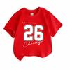 Kids Boys Girls 100% Cotton Crew Neck Short Sleeve T-Shirt, Freedom 26 Chicago Print Casual Summer Comfortable Soft Daily Tee for Children