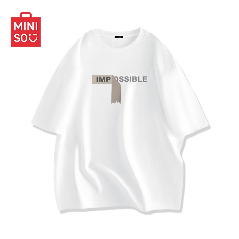 Miniso Men s Heavyweight Printed Cotton Crew Neck T-Shirt 2XL