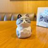 Resin Cat Anime Figure Q Version Desktop Doll Kawaii Cat Model Figurines Decoration
