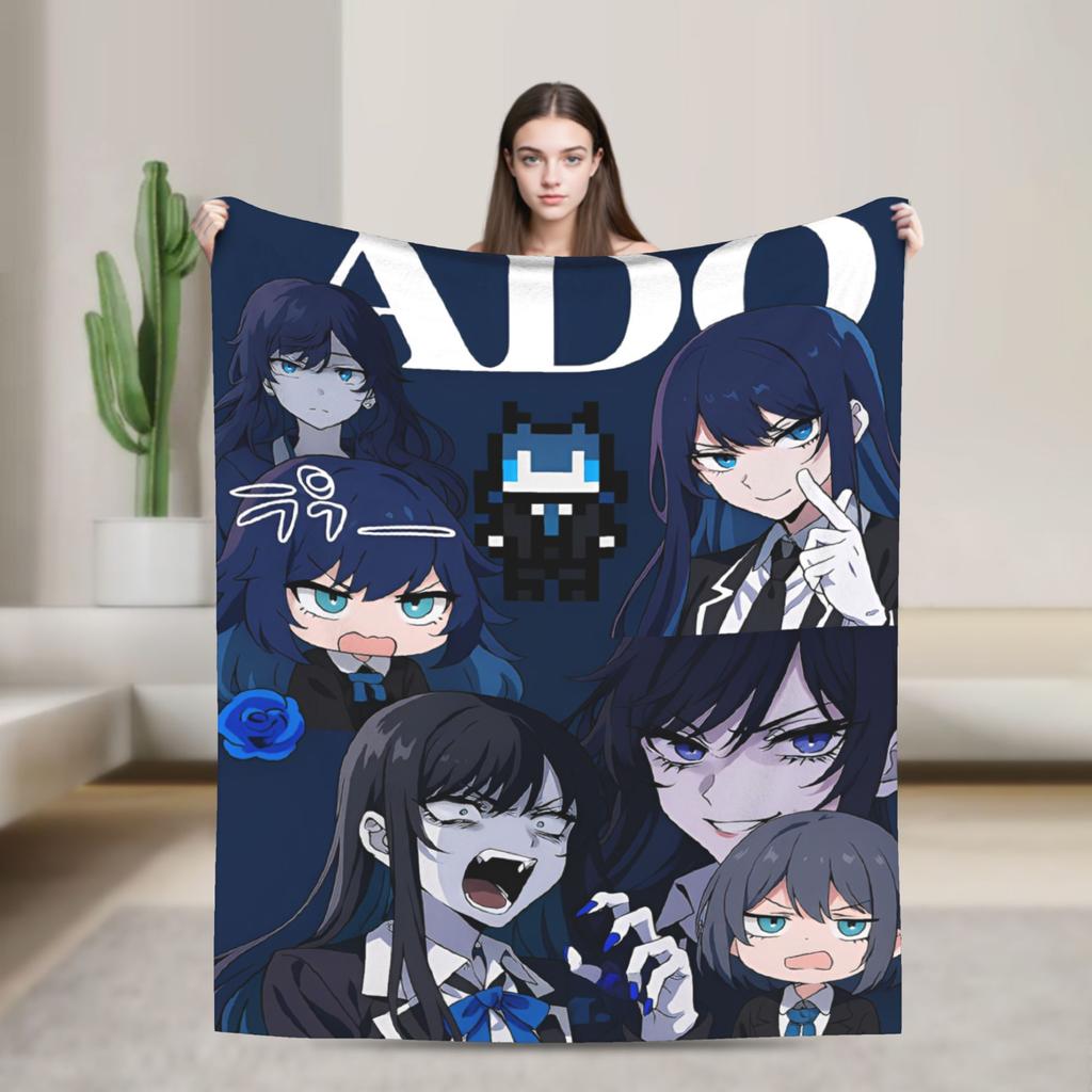 Ado Hibana World Tour Blanket Anime Music Fleece Funny Warm Throw Blankets for Bedding Lounge Winter