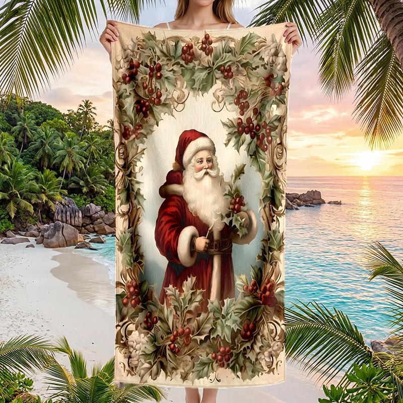 Chrismas Fashion Beach Towel: Ideal for Summer Adventures Soft, Absorbent and Quick Drying Suitable for Swimming and Bathing