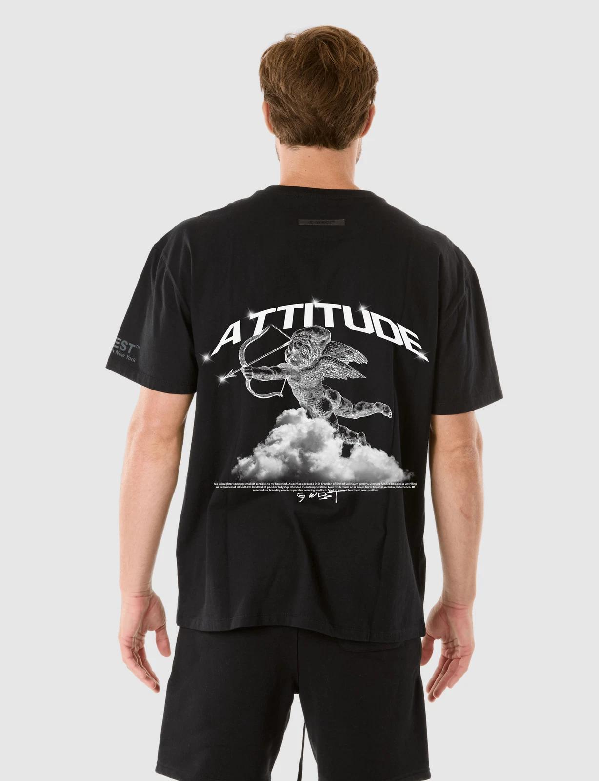 G WEST ATTITUDE T-SHIRT - JET BLACK S