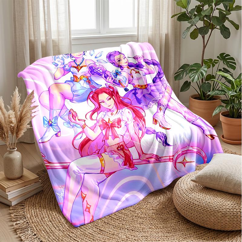 Coperta Morbida Calda Leggera in Flanella Stampata Kpop Demon Hunters Coperta per Tutte le Stagioni per Divano Letto Campeggio Decorazione Casa Regalo di Festa