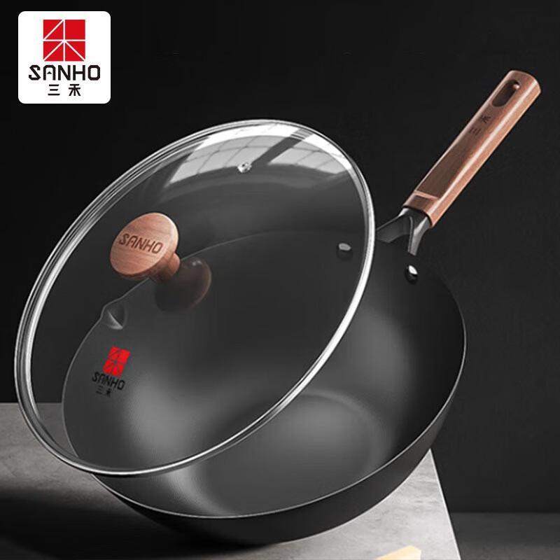 Sanhe Refined Iron Flat-Bottom Wok
