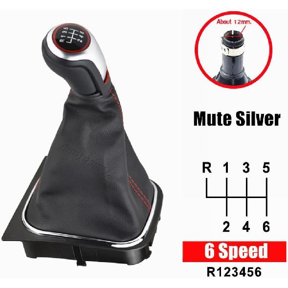 Malcayang 6 Speed Gear Shift Knobs Boot Cover for Golf MK5 MK6 MK7 Scirroco Eos