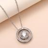 New Creative Design Double Wear Pendant Necklace for Women Silver Color Chain Luxury Paved White Statement Jewelry 2022