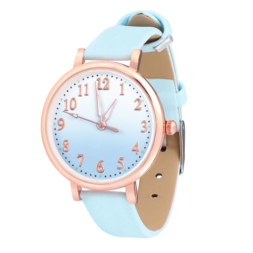

POPETPOP Women s Quartz Analog Watch, Simple Casual, Popular, Cute Quartz Movement, Perfect for Girls, Mother s Day Gift, Blue Dial with Random Inscri